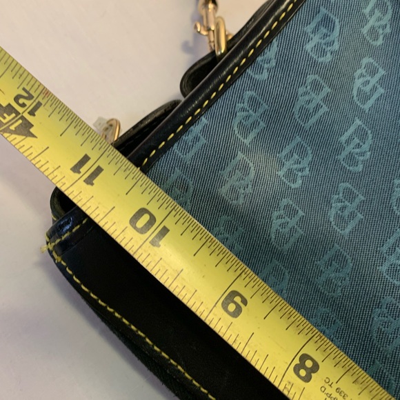 Vintage Dooney & Bourke Blue Leather Canvas Bag - Picture 13 of 14